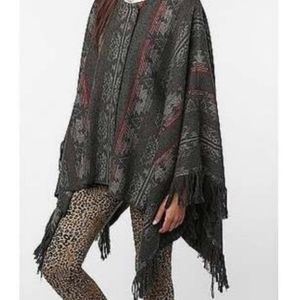 Urban Outfitters Ecote Aztec Print Poncho